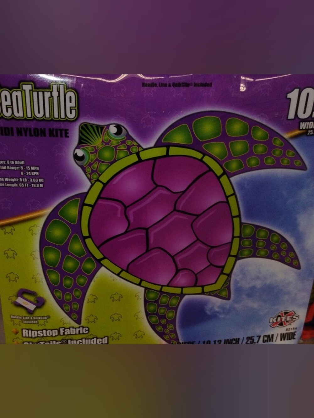 Sea Turtle Nylon Kite - Purple & Green